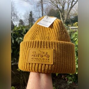 Coach Golden Yellow Knit Beanie